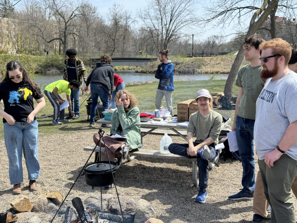 Group of people by fire